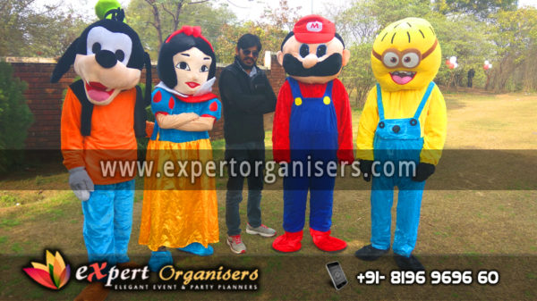 Goofy, Snow White, Minion, and Super Mario Cartoon Costume on Rent in Chandigarh, Mohali, Panchkula, Zirakpur, Kharar.