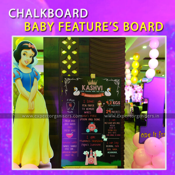 Personalized Chalk Board of Baby Girl for 1st Birthday Party | Chandigarh, Mohali, Panchkula.