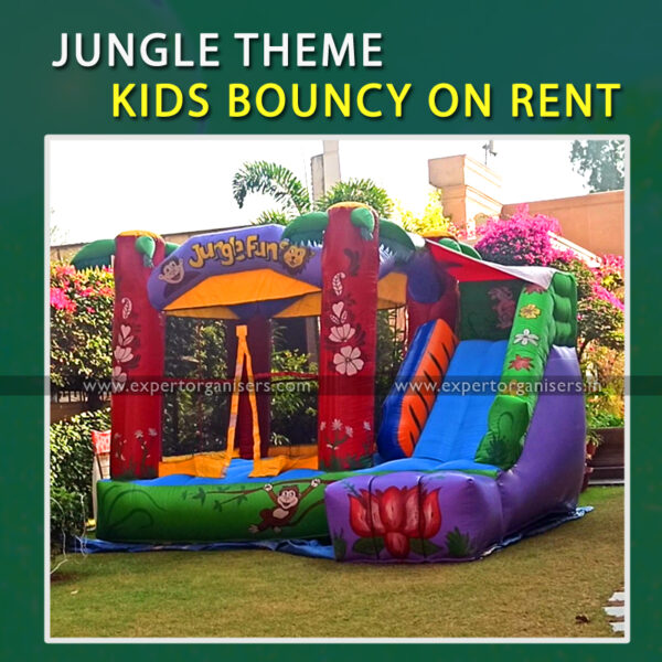Jungle theme Kids bouncy on Rent in Chandigarh for Birthday Parties