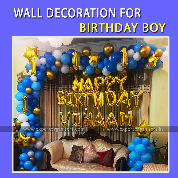 Birthday Room Decorations with Balloon Garland in Chandigarh, Mohali, Panchkula, Zirakpur.