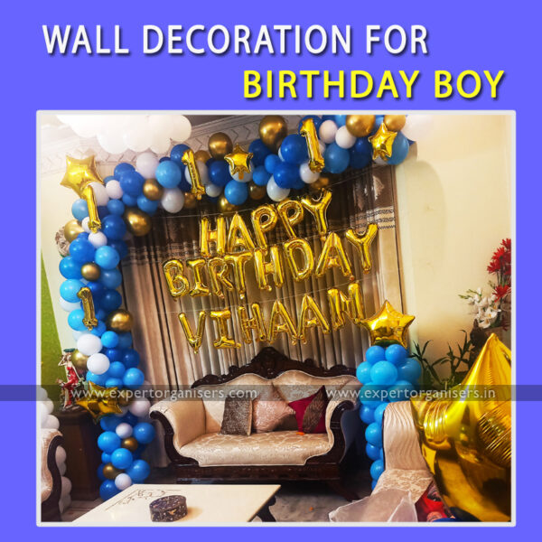 Birthday Room Decorations with Balloon Garland in Chandigarh, Mohali, Panchkula, Zirakpur.