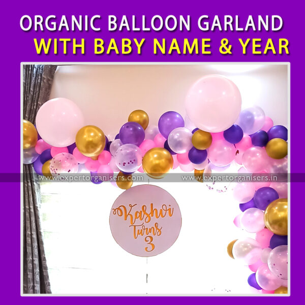 Birthday Room Decorations Balloon Garland of baby girl in Chandigarh Mohali Panchkula