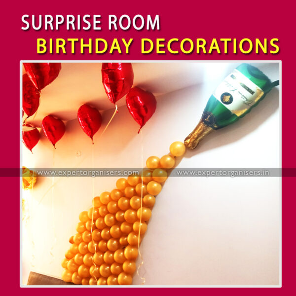 Wall Decorations with Champagne Bottle Design Foil Balloons in Chandigarh Mohali Panchkula
