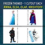 Frozen Anna Elsa Olaf Kristoff Cutouts – 4 pcs