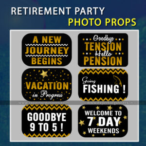 Retirement Party Photo Props – Wordings – 6Pcs Kit