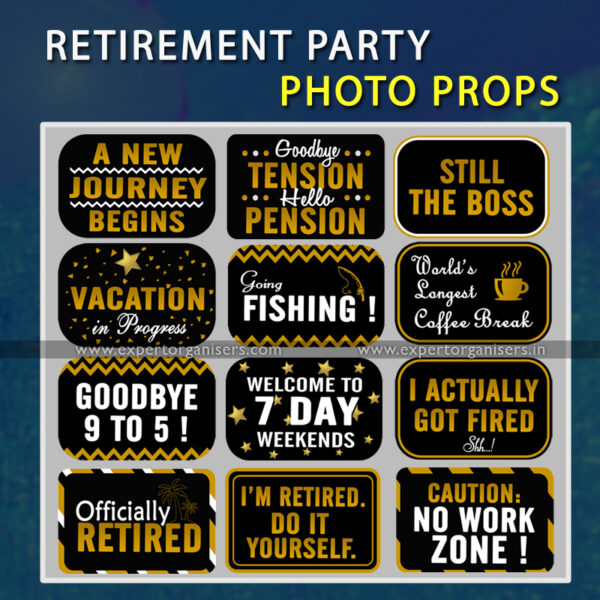 RETIREMENT PARTY Photo booth Wording PROPS Decoration Props Chandigarh Mohali