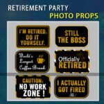 Retirement Party Photo Props – Wordings – 6Pcs Kit