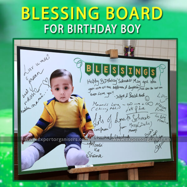 Customized Blessing / Wish Board of Baby boy for 1st Birthday Party | Chandigarh, Mohali, Panchkula.