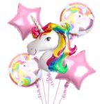 Unicorn Foil Balloon Kit – 5Pcs (Multicolor)