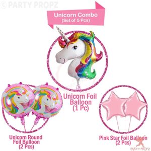 Unicorn Foil Balloon Kit – 5Pcs (Multicolor)