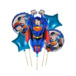 Superman Theme Foil Balloons Kit – Set of 5