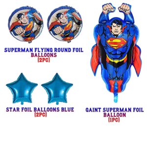 Superman Theme Foil Balloons Kit – Set of 5