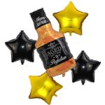 Whiskey Bottle Foil Balloon with Star Balloons