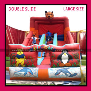 Double Slide Bouncy for Kids Birthday Party in Chandigarh, Mohali, Panchkula, Zirakpur