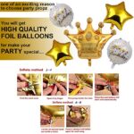 Golden Crown with Happy Birthday Foil Balloons Kit – Set of 5
