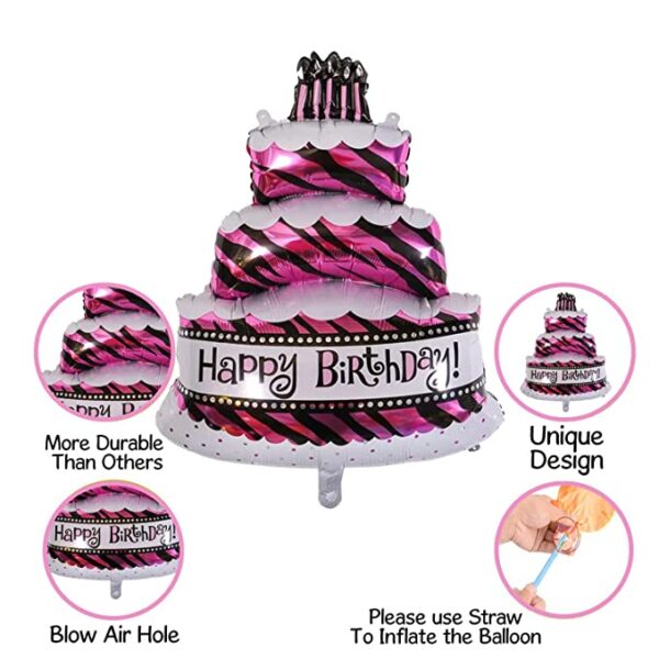 Cake Shape Foil Balloon with Happy Birthday mentioned for Birthday Party in Chandigarh Mohali, Panchkula