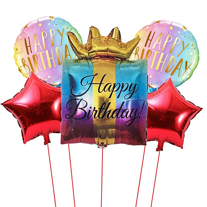 Happy Birthday Foil Balloons Kit – Set of 5