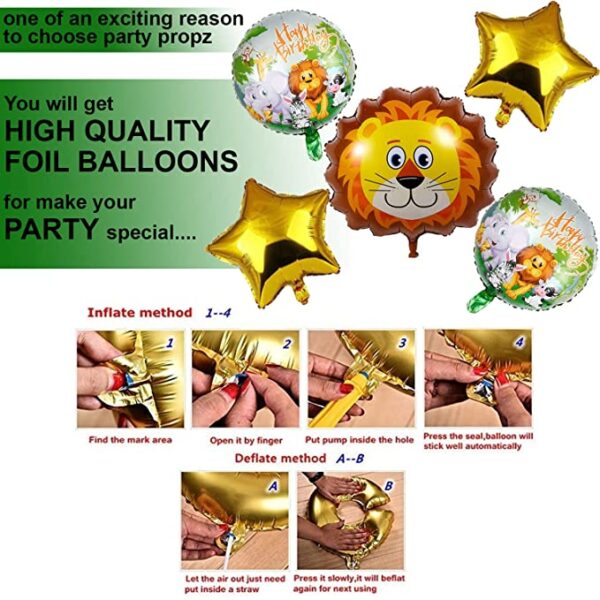 Jungle theme Lion Face Foil Balloon Kit in Large Size for Birthday Party in Chandigarh, Mohali, Panchkula