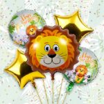 Jungle Theme Lion Foil Balloons Kit for Birthday Party