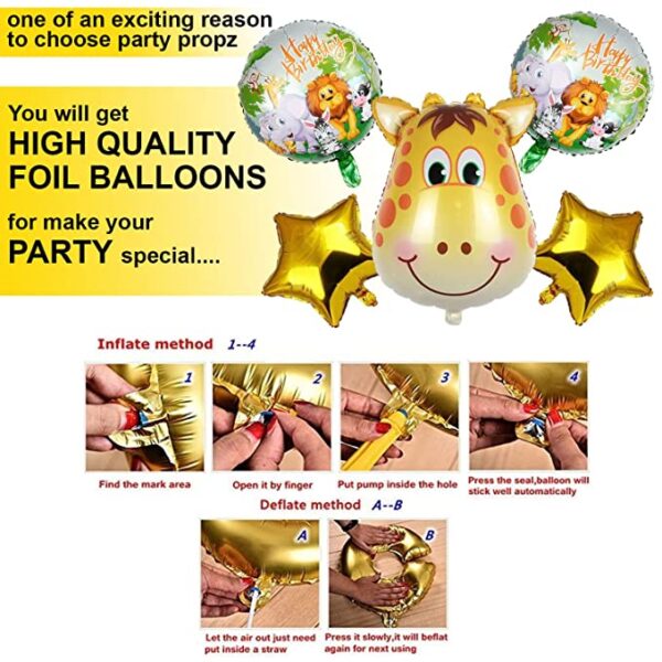 Jungle theme Foil Balloon Kit in Large Size for Birthday Party in Chandigarh, Mohali, Panchkula
