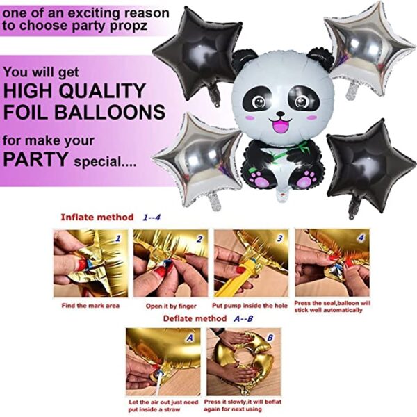 Panda theme foil balloon set of 5 for all parties in Chandigarh Mohali, Panchkula