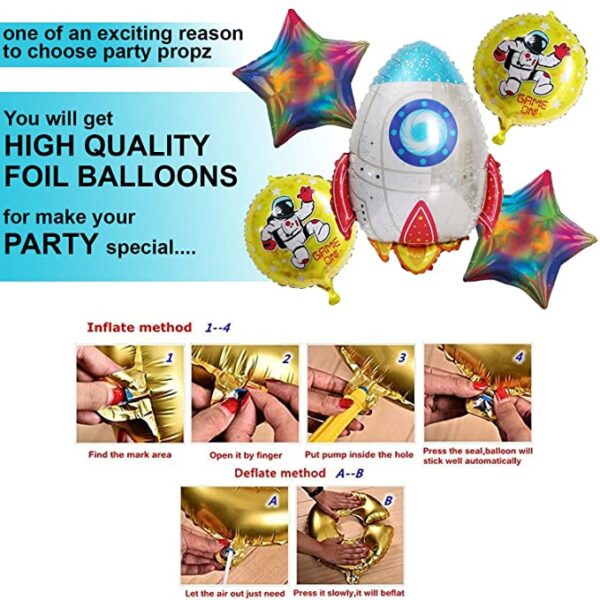 Space Theme Rocket Foil Balloon Kit for Birthday Party in Chandigarh Mohali, Panchkula, Zirakpur