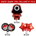 Squid Game Theme Foil Balloons Kit – Set of 5