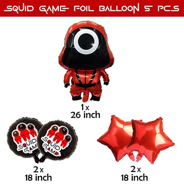 Squid Game Theme Foil Balloons for Birthday Party in Chandigarh, Mohali, Panchkula, Zirakpur
