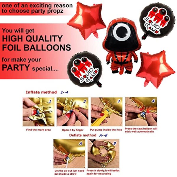Squid Game Theme Foil Balloons for Birthday Party in Chandigarh, Mohali, Panchkula, Zirakpur