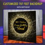 Customized Cake Table Backdrop for 50th Birthday