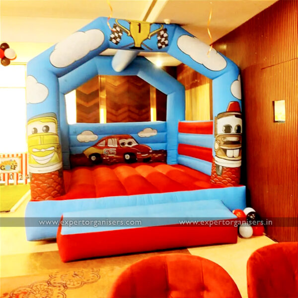 Car theme Kids Bouncy on Rent for Birthday Parties in Chandigarh Mohali Panchkula, Zirakpur