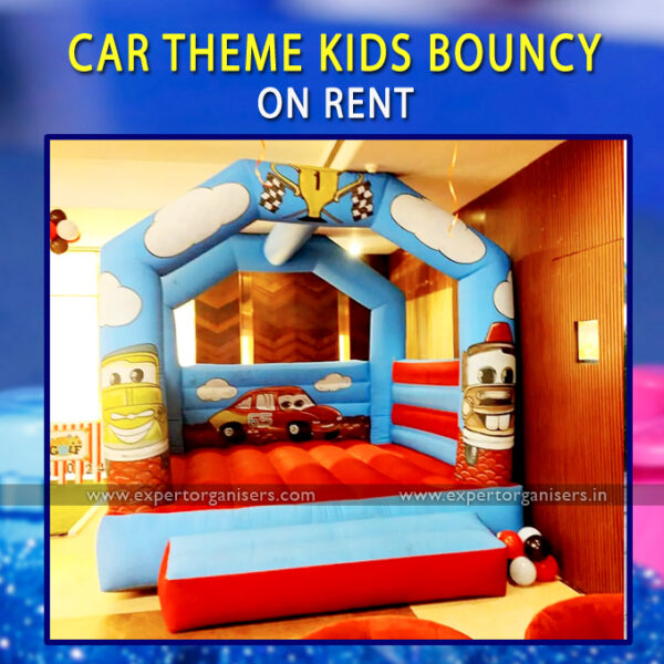 Car theme Kids Bouncy on Rent for Birthday Parties in Chandigarh Mohali Panchkula, Zirakpur