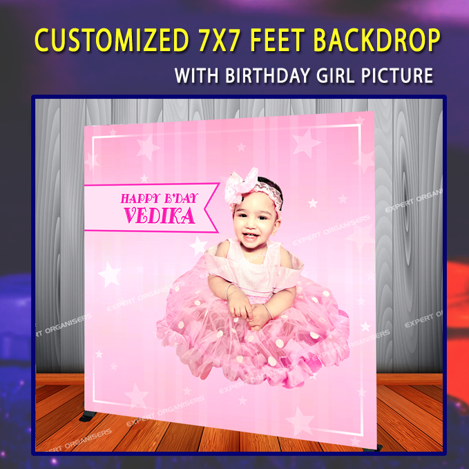 Customized cake table Backdrop with baby picture