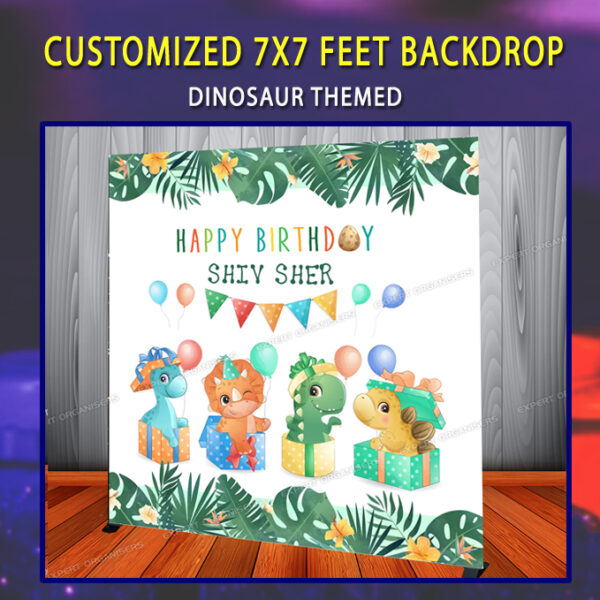 Dinosaur Theme Customized Cake Table backdrop for Birthday Party in Chandigarh