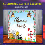 Jungle theme Customized Backdrop for Birthday