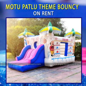 Motu Patlu theme Kids Bouncy on Rent for Birthday Parties in Chandigarh Mohali Panchkula, Zirakpur