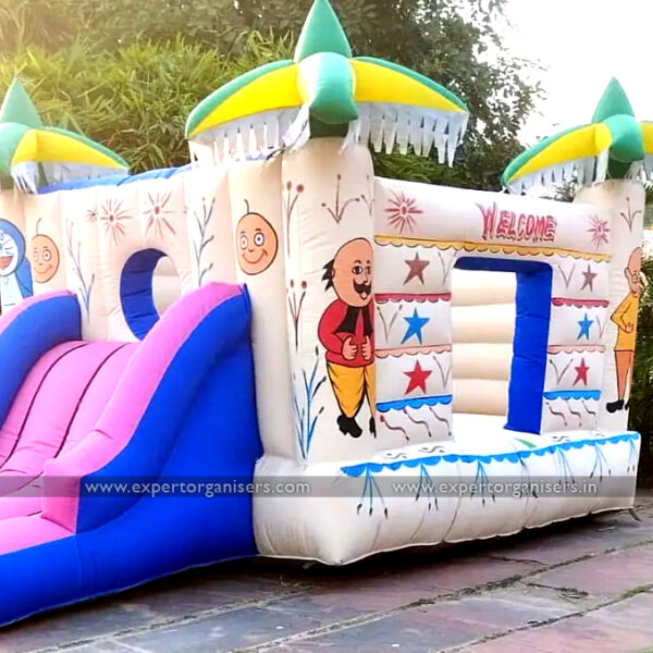 Motu Patlu theme Kids Bouncy on Rent for Birthday Parties in Chandigarh Mohali Panchkula, Zirakpur