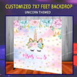 Unicorn theme Customized Backdrop for Birthday