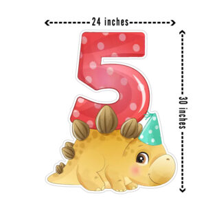 Dinosaur Theme Cutout for 5th Birthday – 1 pc