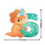 Dinosaur Theme Cutout for 6th Birthday – 1 pc