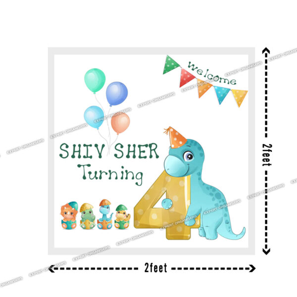 Dinosaur Theme Welcome Board for kids Birthday Parties in Chandigarh, Mohali Panchkula, Zirakpur, Kharar