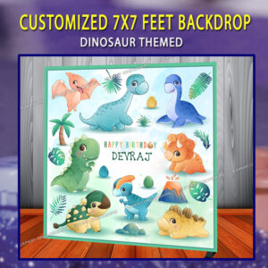 Cute Dinosaur Theme Customized Cake Table backdrop for Birthday Party in Chandigarh