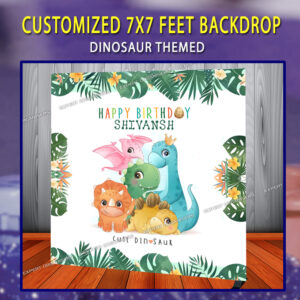 Cute Dinosaur Theme Customized Cake Table backdrop for Birthday Party in Chandigarh