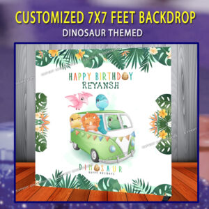 Cute Dinosaur Theme Customized Cake Table backdrop for Birthday Party in Chandigarh