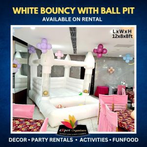 White Castle Indoor Bouncy with Ball-Pit available on rent near me in Chandigarh, Mohali, Panchkula