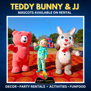 Teddy, Bunny & JJ Mascot on rental
