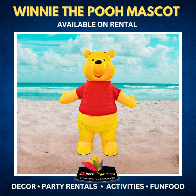 Winnie the Pooh mascot on rent nearby Chandigarh Mohali, Panchkula, Zirakpur, Kharar