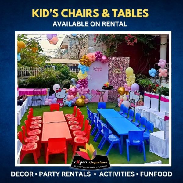 Kids Table Chairs on Rent for Parties in chandigarh, mohali, Panchkula, Zirakpur