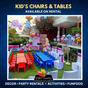 Kids Table Chairs on Rent for Parties in chandigarh, mohali, Panchkula, Zirakpur, Kharar