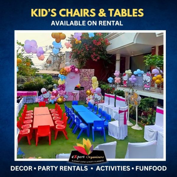 Kids Table Chairs on Rent for Parties in chandigarh, mohali, Panchkula, Zirakpur, Kharar